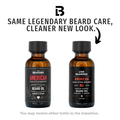 Live Bearded Premium All-Natural Beard Oil for Men with Jojoba Oil, 1 fl oz, Made in the USA - Beard Oil for Dry Flaky