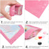 Funfery 100 pcs Pink Holographic Mylar Packaging Bags, Resealable Smell Proof Foil Pouch for Small Business (4x6In)