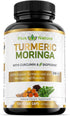Turmeric Moringa Organic Turmeric Curcumin and Moringa Powder, 120 Veggie Capsules