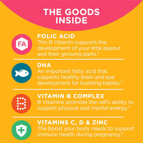 OLLY Ultra Strength Prenatal Multivitamin Softgels, 60 Count, Supports Healthy Growth, Iron, Folic Acid, DHA