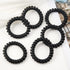 Spiral Plastic Hair Ties, 12 Pcs Black - Coil Ponytail Holders for Thick Hair, No Crease Phone Cord Ties