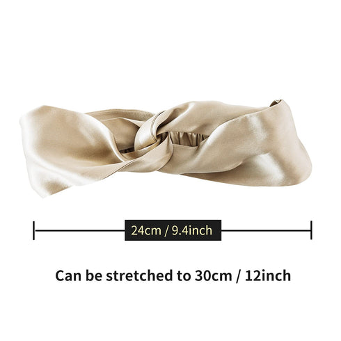 ZIMASILK 100% Mulberry Silk Twisted Headband Hair Wrap Accessory for Women (Taupe)