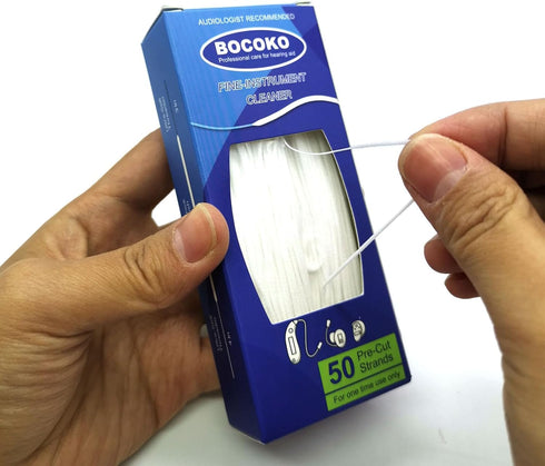 50 Count Hearing Aid Cleaner Ready-to-Use Stands Effective Thread-Fine Instrument Cleaning Kits for Hearing Devices (50)