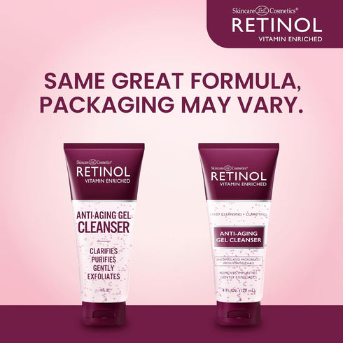 Retinol Anti-Aging Gel Cleanser - Gently Cleans & Exfoliates for Soft, Smooth Skin