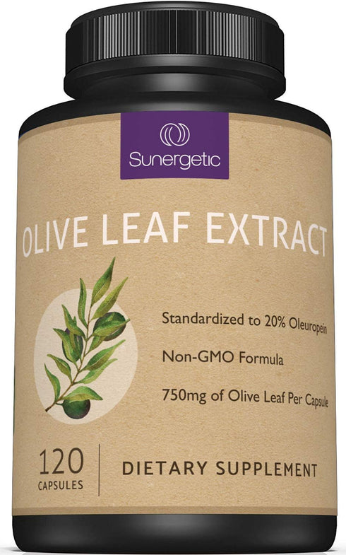 Premium Olive Leaf Extract Capsules, 750mg, 120 Capsules, Supports Immune System & Cardiovascular Health