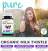 USDA Organic Milk Thistle Capsules, 80% Silymarin Supplement for Liver Support, 300mg, 60 Day Supply