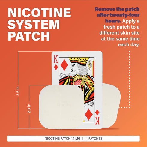 Rugby Clear Nicotine Patches - Transdermal System Patch for Smoking or Vaping Quitting Aid - Step 2-14mg - 14 Count