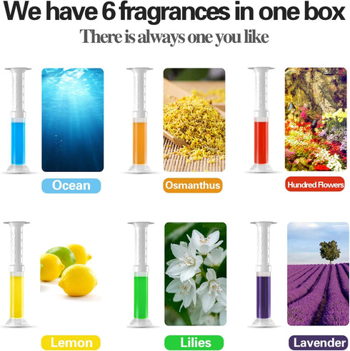 EKE Toilet Gel - Toilet Stain Removal Cleaning Air Freshener, 72 Flower Stamps, Pack of 6 Scents
