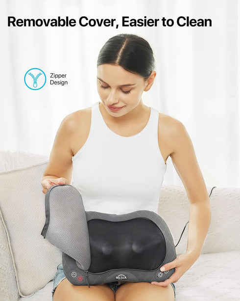 Heat,3D ALLJOY Shiatsu Neck and Back Massager with Soothing Kneading Massage Pillow for Muscle Pain Relief, Use