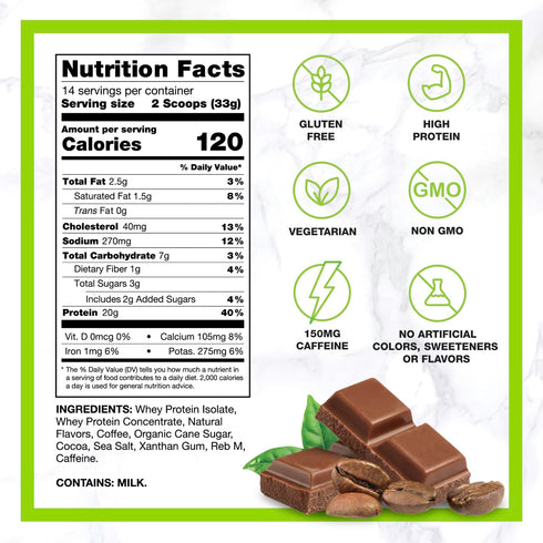 Chike Natural Caffe Mocha High Protein Iced Coffee - 20 G Protein, 2 Shots Espresso, 14 Servings (16.3 Ounce)