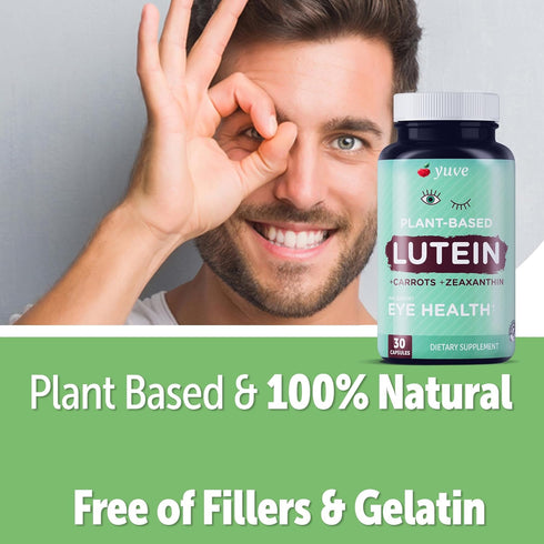 Yuve Lutein Zeaxanthin Supplement 20mg - Eye Health for Dry Eyes & Fatigue, Lutemax2020, 30 Vegan Capsules