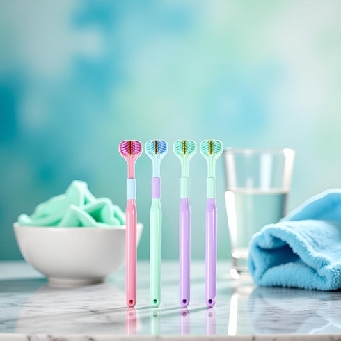 YuanHolumid 4 3-Sided Pcs Toothbrush, Soft Bristle Toothbrush for Comprehensive Care of Teeth and Gums, Oral Care