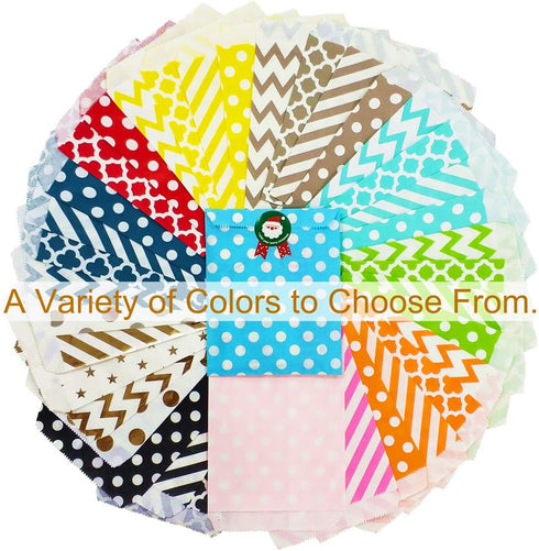 KEYYOOMY 100 Pcs Teal Blue Small Polka Dot Paper Candy Buffet Bags for Wedding & Birthday Party (5 x 7 inch)