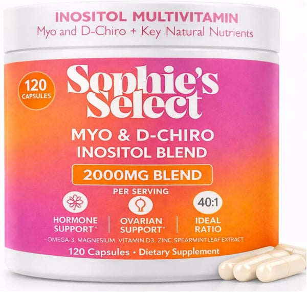 Sophie's Select Myo-Inositol & D-Chiro Inositol 2000 mg per Serving - Inositol Supplement for