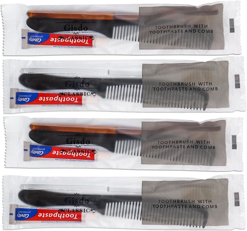 100 Pack Disposable Toothbrushes with Toothpaste and Comb, Individually Wrapped, Travel Size for Homeless, Hotels