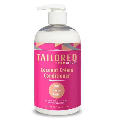 Tailored Beauty Coconut Crème Conditioner with Mango Butter - 100% Natural Daily Conditioner for All Hair Textures