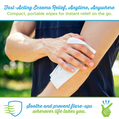Inflammation 72ct Eczema Flare Wipes - All-Natural Fast Acting Eczema Relief, Anti-Itch, Reduces & Protects Skin