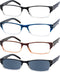 Eyekepper Reading Glasses - 4 Pack with Two-Tone Reader Sunglasses for Men and Women Reading Under The Sun