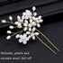 Wedding Hair Pins (3 Pcs) - Elegant Pearl Floral Crystal Hair Accessories for Bridal Women in Gold