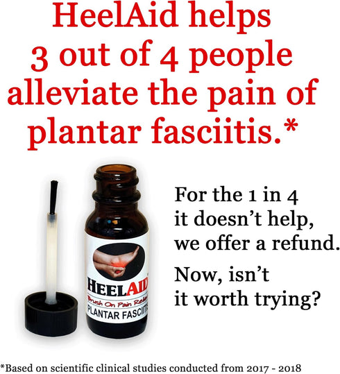 New: HeelAid Plantar Fasciitis Brush-On Heel Rapid Pain Relief, Doctor Developed, Clinically Tested Natural Ingredients