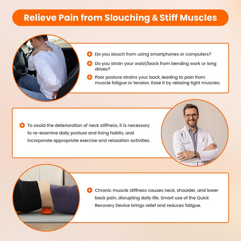 Manual Back Massager, Trigger Point Massage Tool for Neck, Shoulder, Back, Pelvis & Full Body, Pain Relief, Stretching