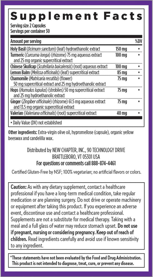 New Chapter Sleep Aid – Zyflamend Nighttime for Sleep Support with Turmeric + Valerian Root + Lemon Balm + Holy Basil,