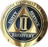 RecoveryChip 2 Year AA Medallion, Elegant Black Gold Silver Bi-Plated Alcoholics Anonymous Chip