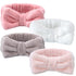 VITEVER 4 Pack Spa Headband for Washing Face, Girls Makeup Bow Tie Hair Band, Microfiber Elastic Headbands for Skincare