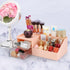LETURE Cosmetic Makeup Vanity Organizer Box, Bathroom Counter Storage for Eyeshadows, Skin Care, Pink