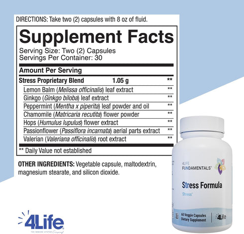 4Life Stress Formula Dietary Supplement, 60 Capsules, Supports Nervous System and Sleep