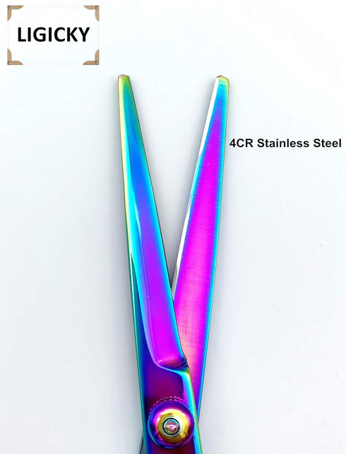 LIGICKY Professional Hair Cutting Scissors Kit, Stainless Steel Hairdressing Set, Thinning Shears for Kids