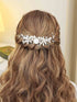 Unicra Silver Flower Bride Wedding Hair Vine Pearl Bridal Hair Piece Rhinestone Headband for Women and Girls