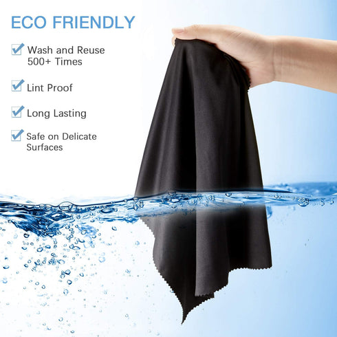 Frienda 12 Pack Large Microfiber Glass Cleaning Cloths, 12 x 12 Inch for Electronics and Lenses