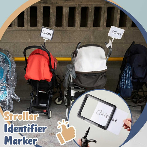2 Sets 2 20 2 Stroller Name Tag Identifier Marker Parking Place Stroller Sign Finder Clip Including Tag White Sheets
