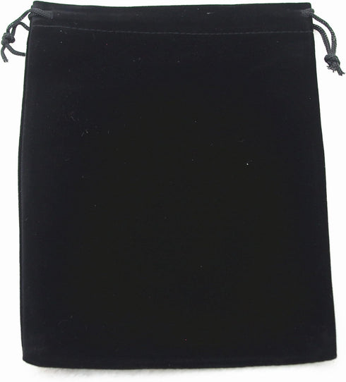 AEAOA Gift Bags - Pack of 5 Velvet Drawstring Jewelry Pouches, 16" X 12" (Black)