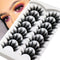 Veleasha False Eyelashes - 7 Pairs Wispy Faux Mink Lashes, Fluffy Handmade Fake Eyelashes for Natural Look