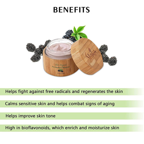 Shir-Organic Pure Blackberry Moisturizer, Fights Free Radicals, Smooth Texture for Normal to Dry Sensitive Skin (15ml)