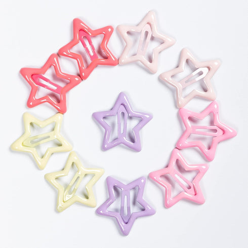Star Hair Clips for Girls, 50 Pcs No Slip Metal Fashion Hair Snap Barrettes for Kids Teens Women