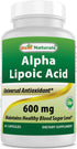 Best Naturals Alpha Lipoic Acid 600 mg - 60 Capsules - ALA Powerful Antioxidant