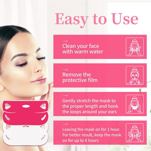 V Shape Face Mask, Firming Double V Line Lifting Mask for Women & Men, 6 Pieces
