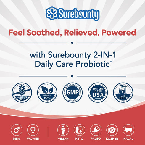 Probiotics 60 Billion CFU, 19 Strains for Men & Women, 2-in-1 Daily Care Probiotic, 60 Veggie Capsules