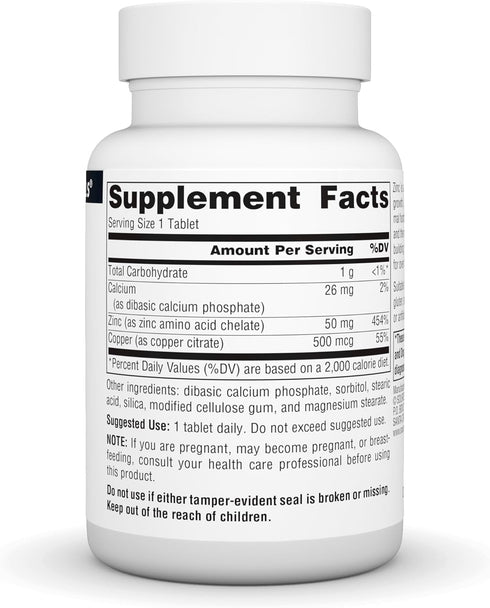 Zinc Chelate 50mg Source Naturals, Inc. 100 Tabs