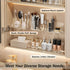 MORNITE 6 Pcs Medicine Cabinet Tray Organizer, Bathroom Vanity Toilet Cabinet Inside Shelves Storage Holder for Skincare Perfume Lipsticks Jewelry Brushes, Plastic Clear by MORNITE