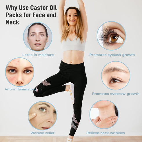 Pack Pack Leekalos Castor Oil for Hands, Reusable Organic Castor Oil Wrap for Arthritis and Hand Pain Relief, Suitable