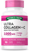 Nature's Truth Hydrolyzed Collagen Peptides - 90 Caplets, Type 1 and 3 with Vitamin C, Grass Fed