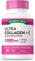 Nature's Truth Hydrolyzed Collagen Peptides - 90 Caplets, Type 1 and 3 with Vitamin C, Grass Fed