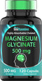 Magnesium Glycinate 500mg Per Capsule, 120 Count, Pure Chelated Supplement for Sleep, Calm, Joint Support