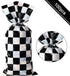 Blulu 100 Pieces Cellophane Car Candy Bags, Black White Checkered Racing Treat Bags, Plastic Race Gift Goodie Sack for