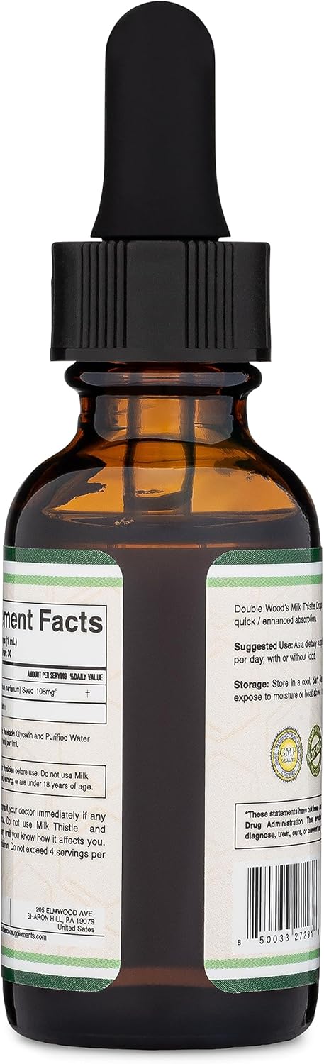Milk Thistle Supplement - Organic Liver Detox Drops 1 FL OZ - 30 Servings (Vegan Safe, Non-GMO, Gluten Free)