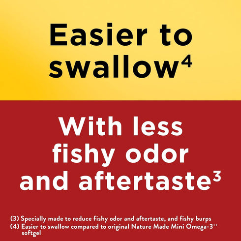 Nature Made Extra Strength Omega 3 Fish Oil 1400 mg Minis, 60 Softgels for Heart, Brain & Eye Support